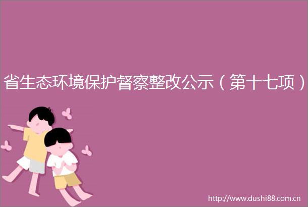 省生态环境保护督察整改公示（第十七项）