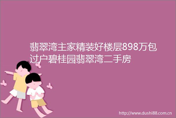 翡翠湾主家精装好楼层898万包过户碧桂园翡翠湾二手房