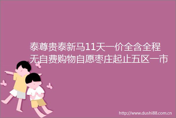 泰尊贵泰新马11天一价全含全程无自费购物自愿枣庄起止五区一市接送枣庄自己的导游枣庄人自己的泰新马团