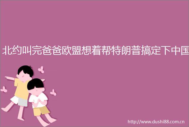 北约叫完爸爸欧盟想着帮特朗普搞定下
