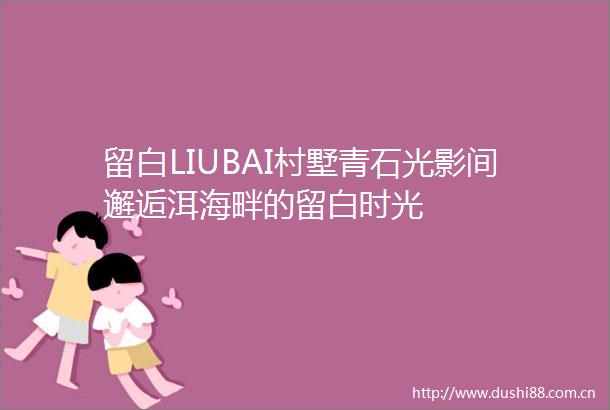 留白LIUBAI村墅青石光影间邂逅洱海畔的留白时光