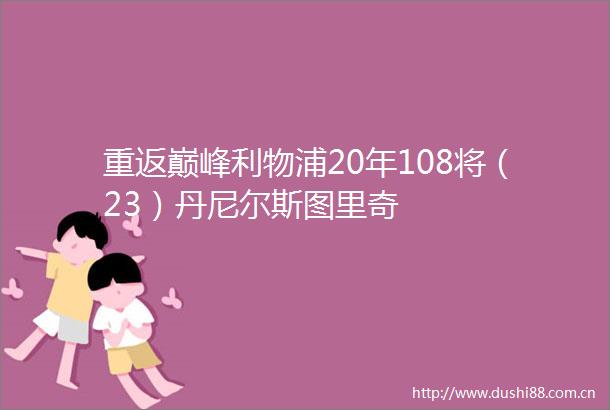 重返巅峰利物浦20年108将（23）丹尼尔斯图里奇