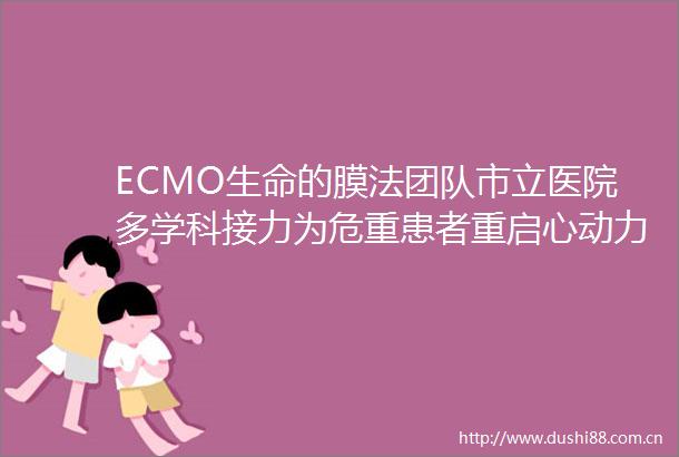 ECMO生命的膜法团队市立医院多学科接力为危重患者重启心动力