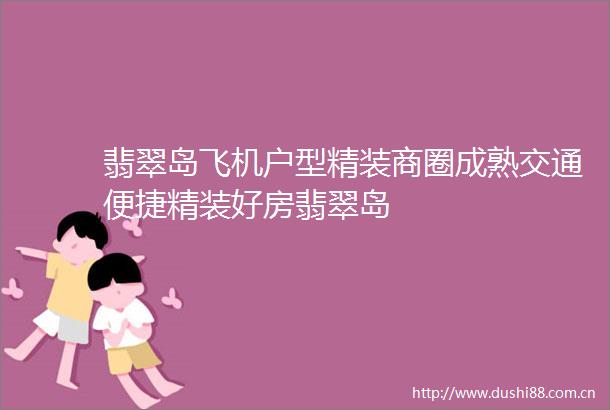 翡翠岛飞机户型精装商圈成熟交通便捷精装好房翡翠岛