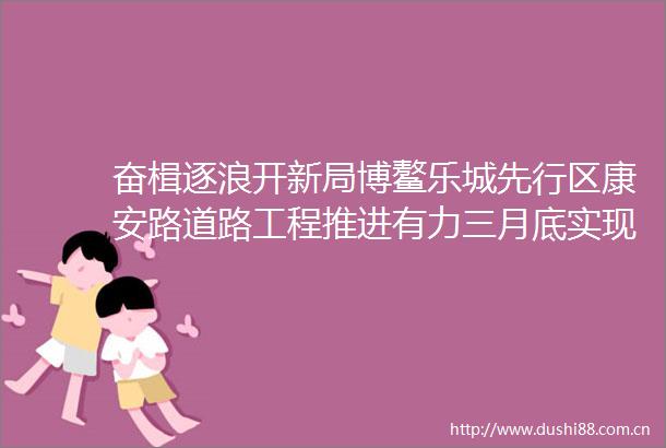 奋楫逐浪开新局博鳌乐城先行区康安路道路工程推进有力三月底实现功能性通车