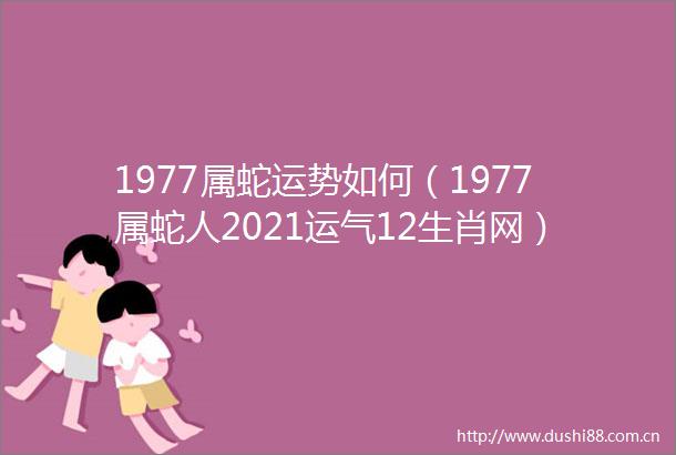 1977属蛇运势如何（1977属蛇人2021运气12生肖网）