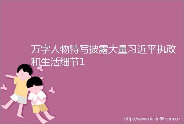 万字人物特写披露大量执政和生活细节1