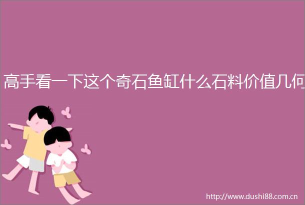 高手看一下这个奇石鱼缸什么石料价值几何