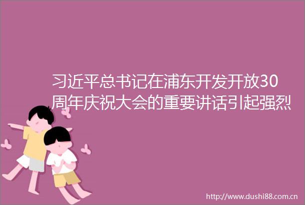 总书记在浦东开发开放30周年庆祝大会的重要讲话引起强烈反响