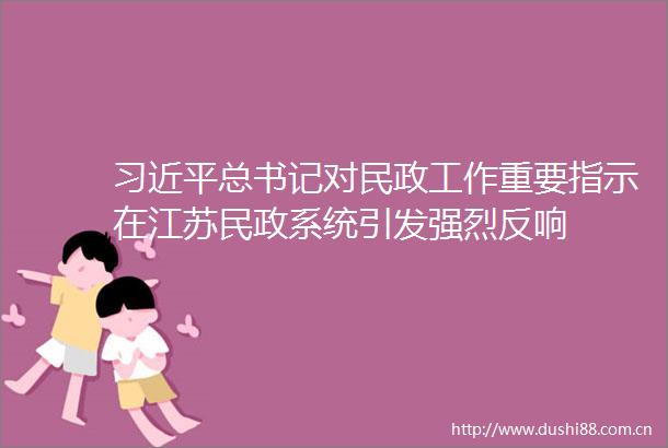 总书记对民政工作重要指示在江苏民政系统引发强烈反响