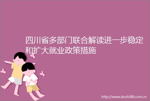 四川省多部门联合解读进一步稳定和扩大就业政策措施