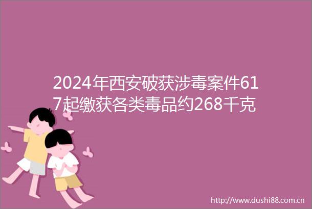 2024年西安破获涉毒案件617起缴获各类毒品约268千克