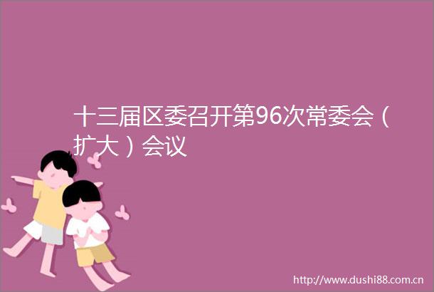 十三届区委召开第96次常委会（扩大）会议