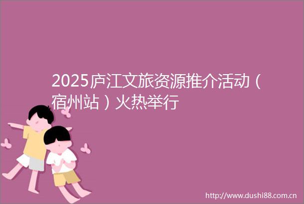 2025庐江文旅资源推介活动（宿州站）火热举行