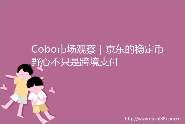 Cobo市场观察｜京东的稳定币野心不只是跨境支付