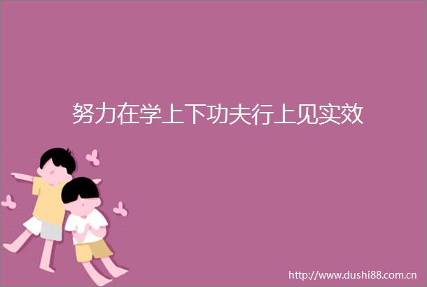 努力在学上下功夫行上见实效