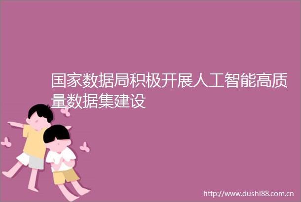 数据局积极开展人工智能高质量数据集建设