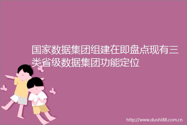 数据集团组建在即盘点现有三类省级数据集团功能定位