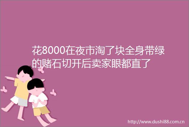 花8000在夜市淘了块全身带绿的赌石切开后卖家眼都直了