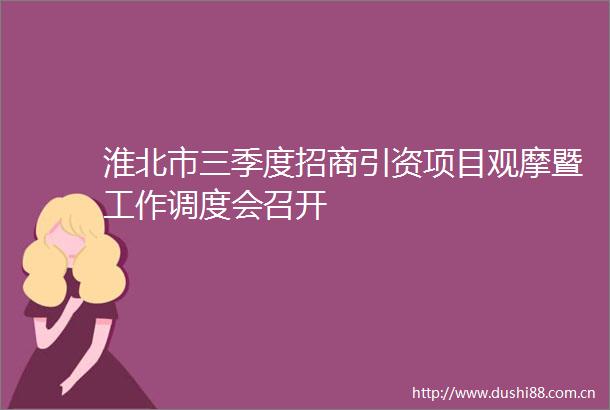 淮北市三季度招商引资项目观摩暨工作调度会召开