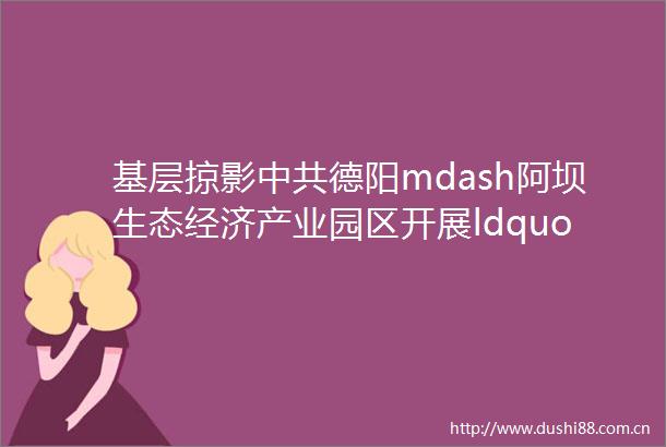 基层掠影德阳mdash阿坝生态经济产业园区开展ldquo同心向党助推园区民族团结进步高质量发展rdquo主题党日活动