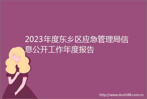 2023年度东乡区应急管理局信息公开工作年度报告