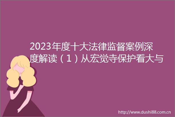 2023年度十大监督案例深度解读（1）从宏觉寺保护看大与小的辩证