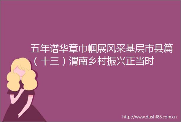 五年谱华章巾帼展风采基层市县篇（十三）渭南乡村振兴正当时