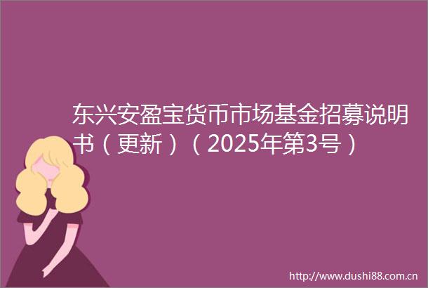 东兴安盈宝货币市场基金招募说明书（更新）（2025年第3号）