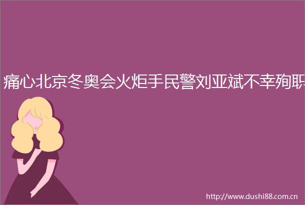 痛心北京冬奥会火炬手刘亚斌不幸殉职