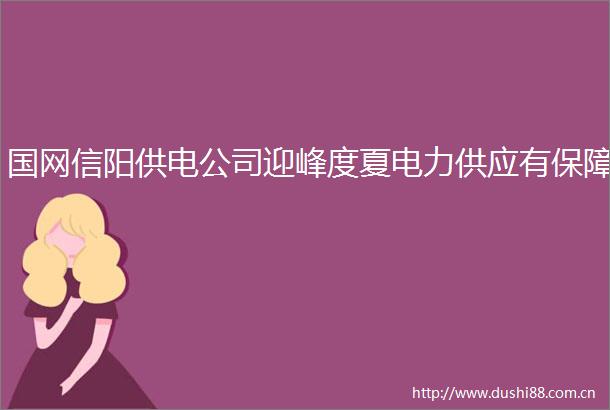 国网信阳供电公司迎峰度夏电力供应有保障
