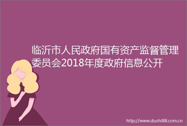 临沂市国有资产监督管理委员会2018年度信息公开工作年度报告