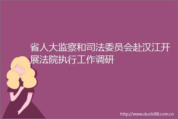 省人大监察和司法委员会赴汉江开展执行工作调研