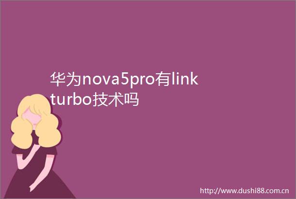 华为nova5pro有linkturbo技术吗