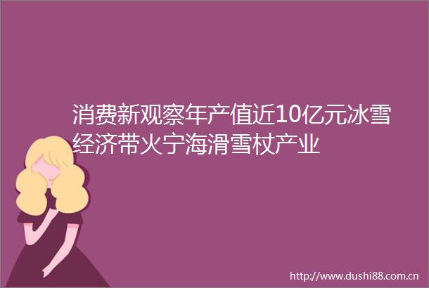 消费新观察年产值近10亿元冰雪经济带火宁海滑雪杖产业