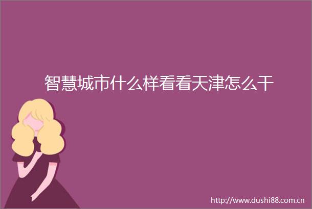 智慧城市什么样看看天津怎么干