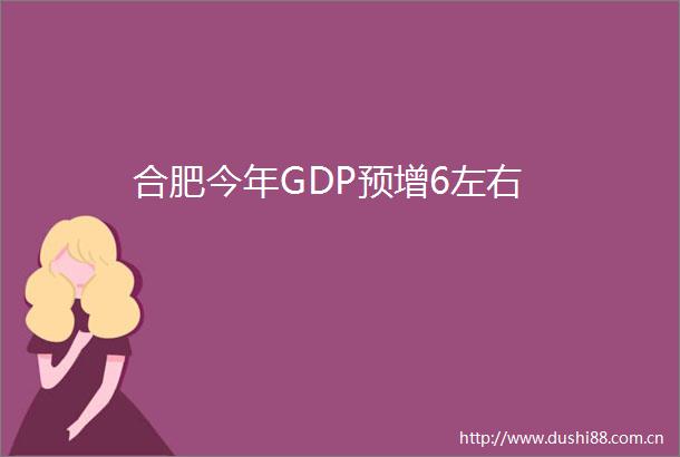 合肥今年GDP预增6左右