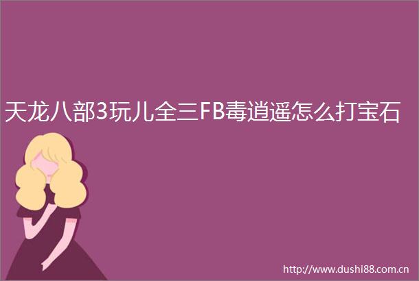 天龙八部3玩儿全三FB毒逍遥怎么打宝石