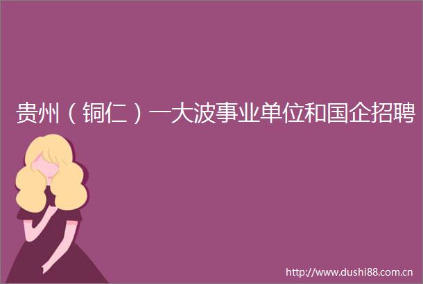 贵州（铜仁）一事业单位和国企招聘