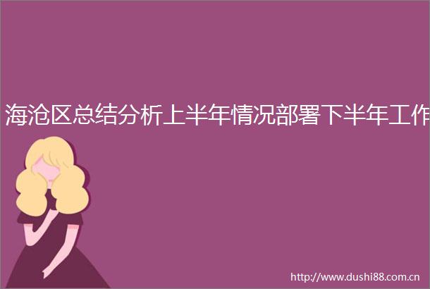 海沧区总结分析上半年情况部署下半年工作
