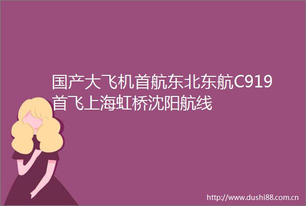 国产大飞机首航东北东航C919首飞上海虹桥沈阳航线