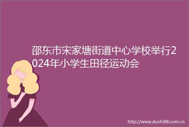 邵东市宋家塘街道中心学校举行2024年小学生田径运动会