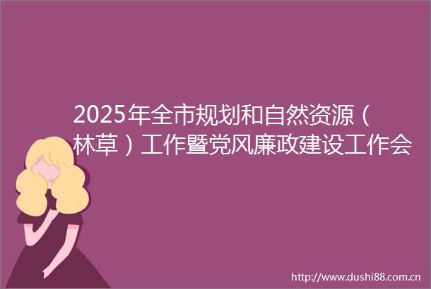 2025年全市规划和自然资源（林草）工作暨党风廉政建设工作会议召开