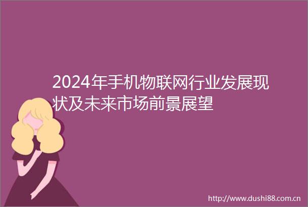 2024年手机物联网行业发展现状及未来市场前景展望
