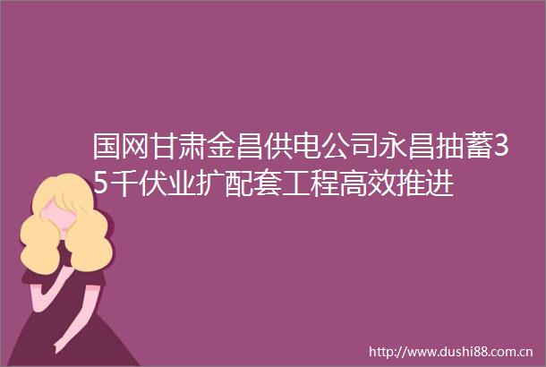 国网甘肃金昌供电公司永昌抽蓄35千伏业扩配套工程高效推进
