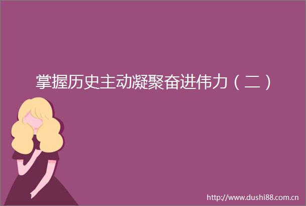 掌握历史主动凝聚奋进伟力（二）