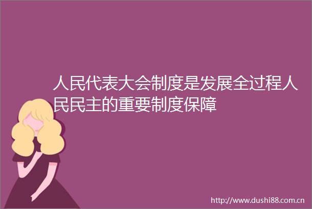 代表大会制度是发展全过程民主的重要制度保障