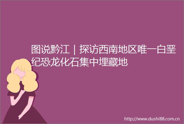 图说黔江｜探访西南地区唯一白垩纪恐龙化石集中埋藏地