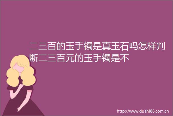二三百的玉手镯是真玉石吗怎样判断二三百元的玉手镯是不