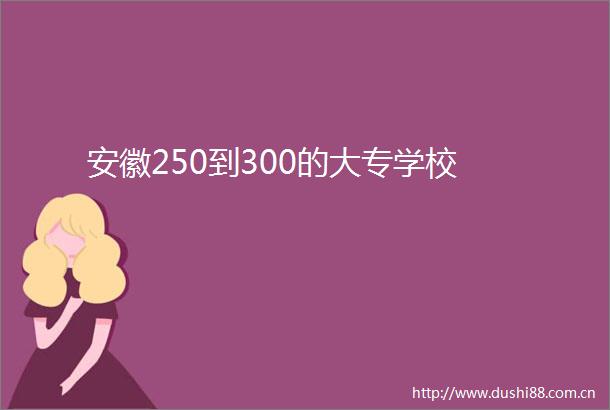 安徽250到300的大专学校